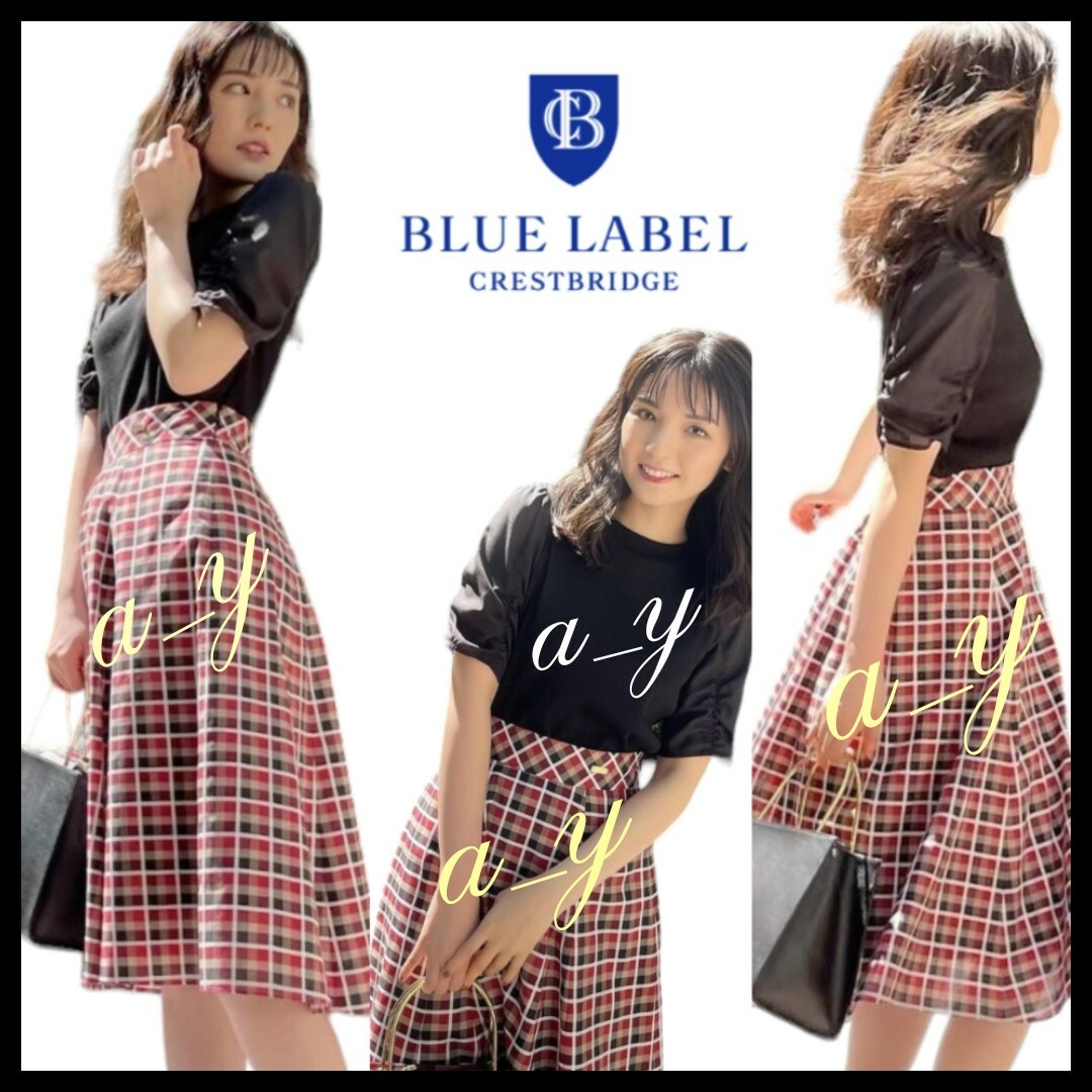 BLUE LABEL CRESTBRIDGE(ブルーレーベルクレストブリッジ)の【状態良好】道重さゆみさん☆クレストブリッジ☆チェックミニローンドビースカート レディースのスカート(ひざ丈スカート)の商品写真