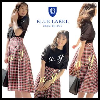 ブルーレーベルクレストブリッジ(BLUE LABEL CRESTBRIDGE)の【状態良好】道重さゆみさん☆クレストブリッジ☆チェックミニローンドビースカート(ひざ丈スカート)