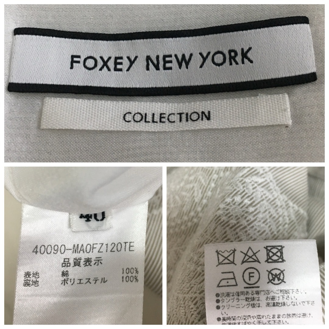 FOXEY(フォクシー)の美品　FOXEY フォクシー　美しい刺繍　コットン　ドレス　ワンピース レディースのワンピース(ひざ丈ワンピース)の商品写真