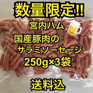 数量限定　大人気‼️宮内ハム　国産豚肉のサラミソーセージ250g✖︎3袋(その他)