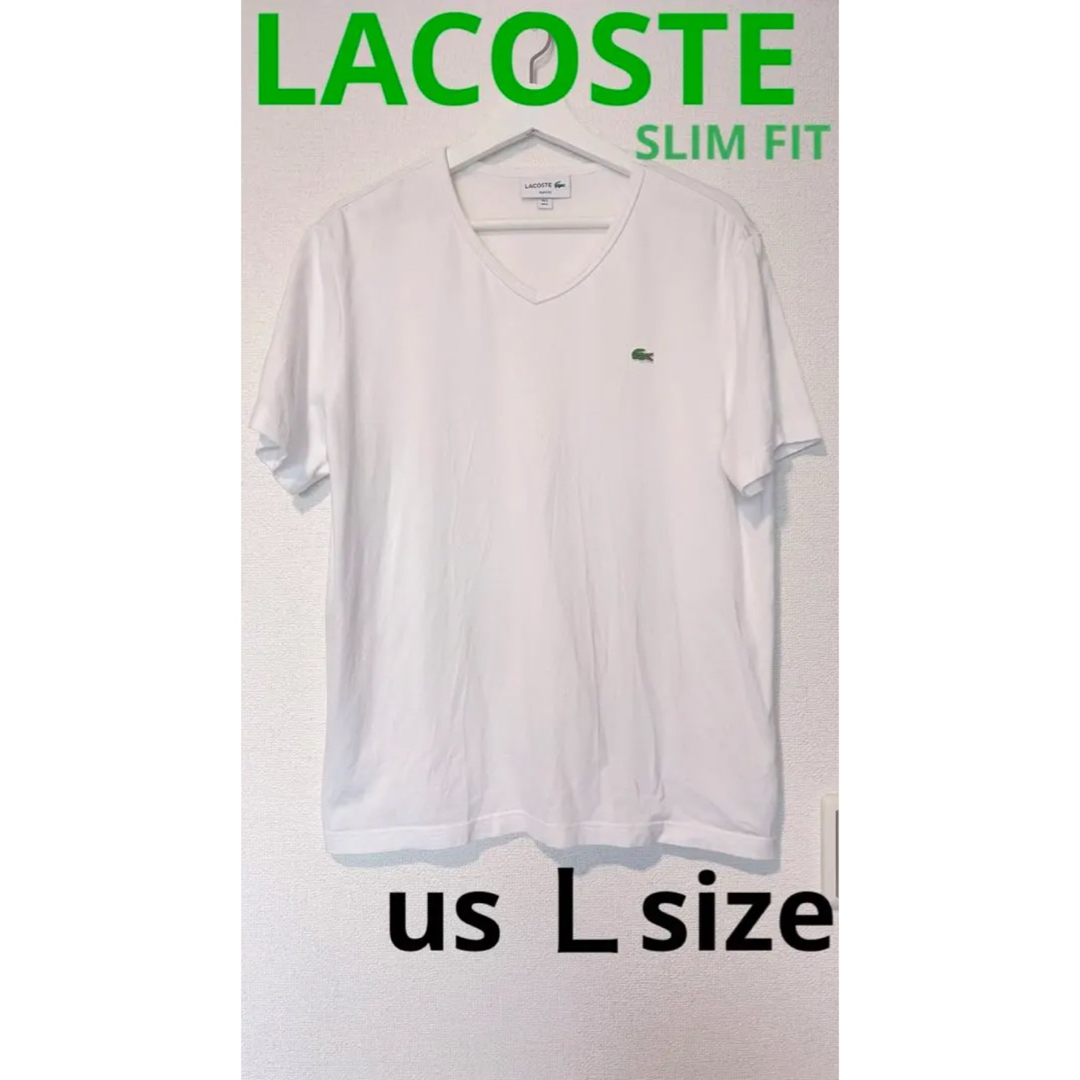 LACOSTE(ラコステ)の【定番Tシャツ】LACOSTE 白　us L size ホワイト メンズのトップス(Tシャツ/カットソー(半袖/袖なし))の商品写真