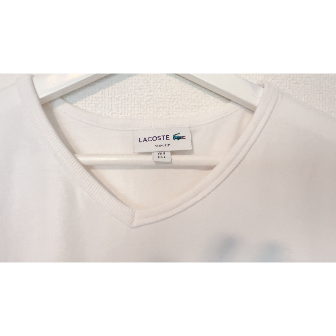 LACOSTE(ラコステ)の【定番Tシャツ】LACOSTE 白　us L size ホワイト メンズのトップス(Tシャツ/カットソー(半袖/袖なし))の商品写真