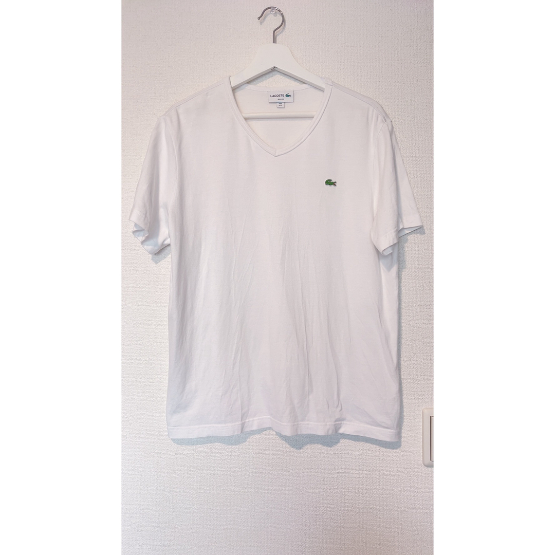 LACOSTE(ラコステ)の【定番Tシャツ】LACOSTE 白　us L size ホワイト メンズのトップス(Tシャツ/カットソー(半袖/袖なし))の商品写真