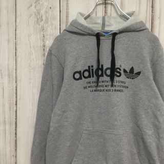 アディダス(adidas)の【アディダス ビッグロゴパーカー】スウェット プルオーパー M 古着(パーカー)