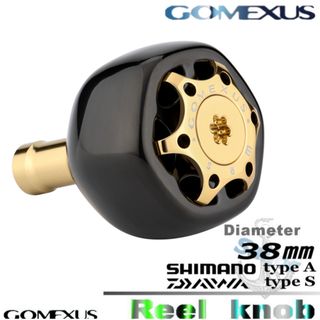 シマノ(SHIMANO)のGomexus【ゴメクサス】チタン製/ハンドルノブ/38mm/ブラックゴールド(リール)