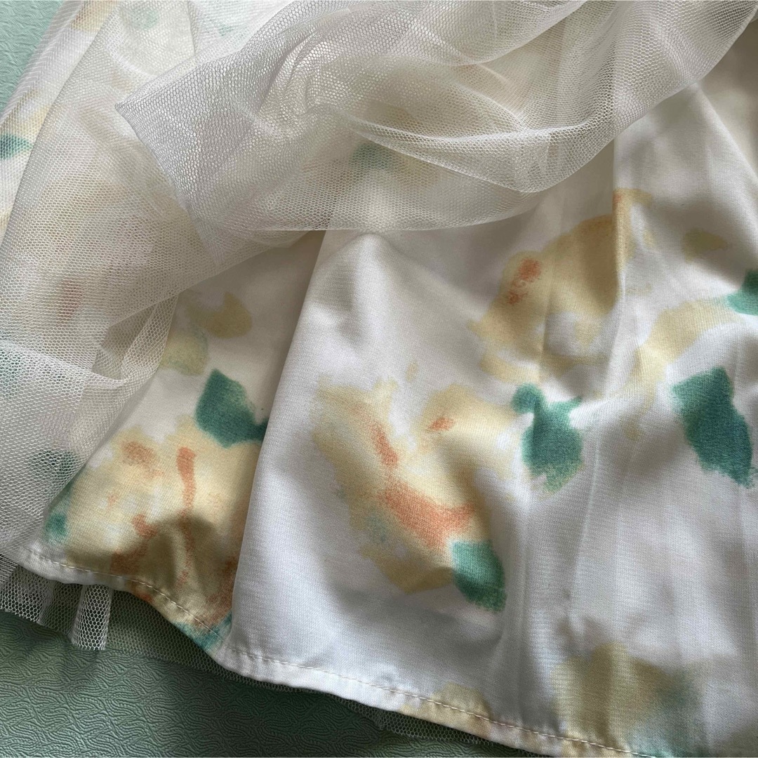 花柄チュールスカート レディースのスカート(ひざ丈スカート)の商品写真