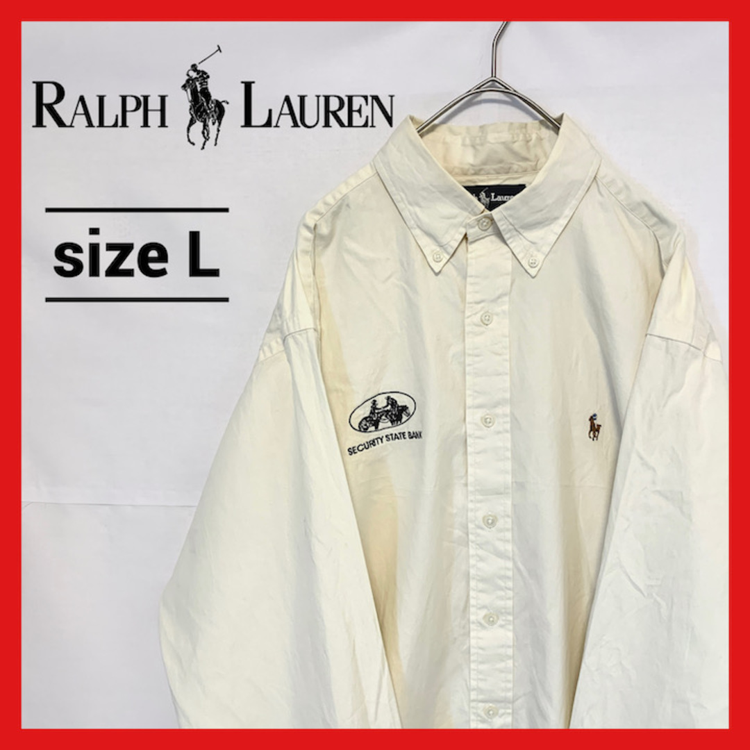 Ralph Lauren(ラルフローレン)の90s 古着 ラルフローレン 長袖シャツ ヤーマス 刺繍ロゴ L  メンズのトップス(シャツ)の商品写真