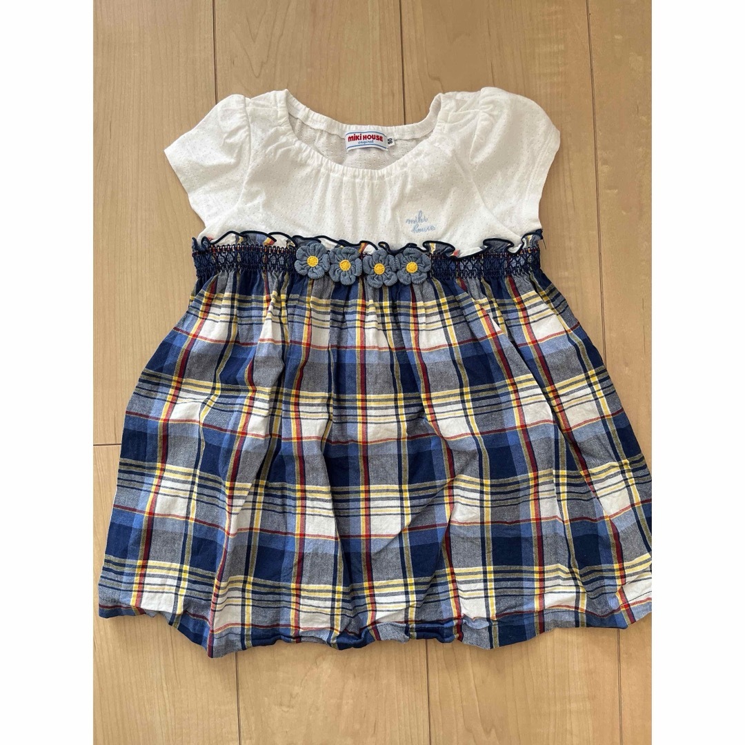 mikihouse(ミキハウス)の【ミキハウス】チェックワンピース キッズ/ベビー/マタニティのキッズ服女の子用(90cm~)(ワンピース)の商品写真