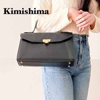 ユキコキミジマ(YUKIKO KIMIJIMA)のKimishima キミジマ　フォーマルレザー2wayハンドバッグ　ブラック金具(ハンドバッグ)