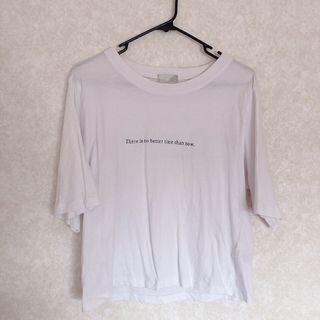 白 英字 ロゴTシャツ 半袖 シンプル(Tシャツ(半袖/袖なし))