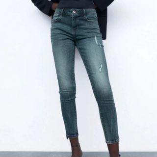 ザラ(ZARA)のザラ ZARA ダメージジーンズ デニム ジーパン ボトムス XX L スキニー(デニム/ジーンズ)