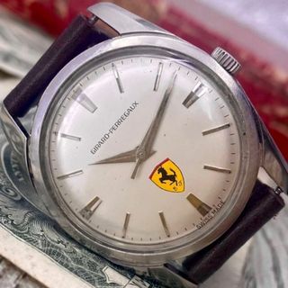 ジラールペルゴ(GIRARD-PERREGAUX)の【レトロなデザイン】ジラールペルゴ フェラーリ シルバー 手巻き ヴィンテージ(腕時計(アナログ))