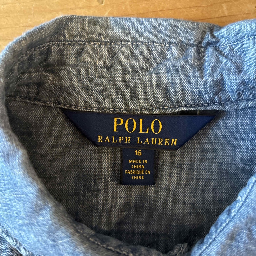 POLO RALPH LAUREN(ポロラルフローレン)のラルフローレン　デニムシャツ　160 キッズ/ベビー/マタニティのキッズ服女の子用(90cm~)(Tシャツ/カットソー)の商品写真