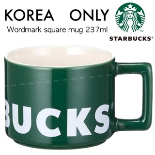 スターバックス(Starbucks)の★韓国限定★STARBUCKSスタバ ワードマークスクエアマグ237ml新品(グラス/カップ)