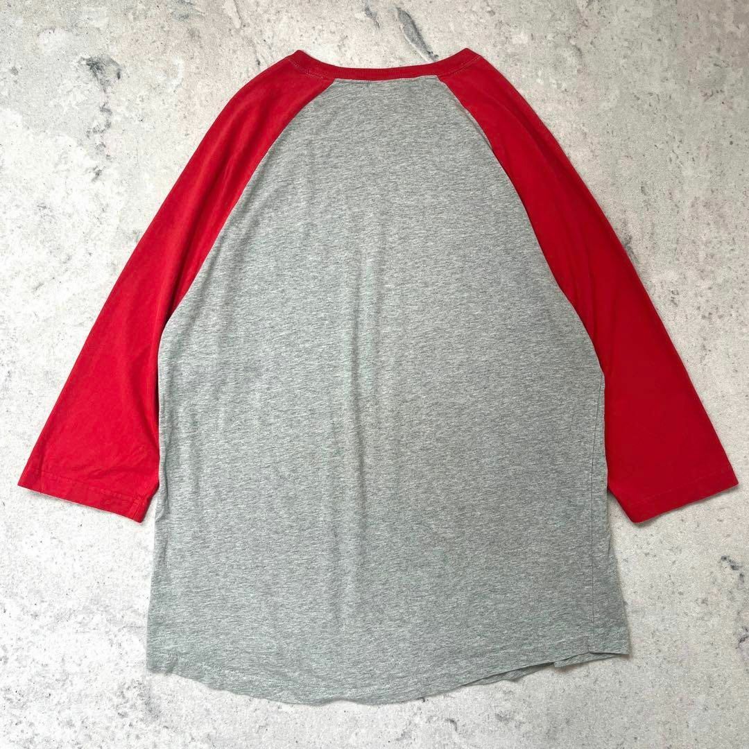 NIKE(ナイキ)の【ナイキ】XL ラグランスリーブ ベースボール Tシャツ グレー赤 nike メンズのトップス(Tシャツ/カットソー(半袖/袖なし))の商品写真