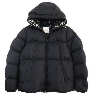 モンクレール(MONCLER)の美品●MONCLER モンクレール 20-21AW MONTCLA ロゴパッチ付き ロゴ刺繍入り フーデッドダウンジャケット ブラック 3 ハンガー付き 正規品 メンズ(ダウンジャケット)