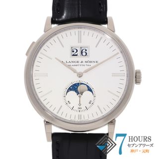 A. Lange & Söhne（A. Lange & Sohne） - 【120300】A.LANGE＆SOHNE ランゲ＆ゾーネ  384.026 サクソニア ムーンフェイズ シルバーダイヤル WG/レザー（クロコ）  自動巻き 純正ボックス 腕時計 時計 WATCH メンズ 男性 男 紳士【中古】