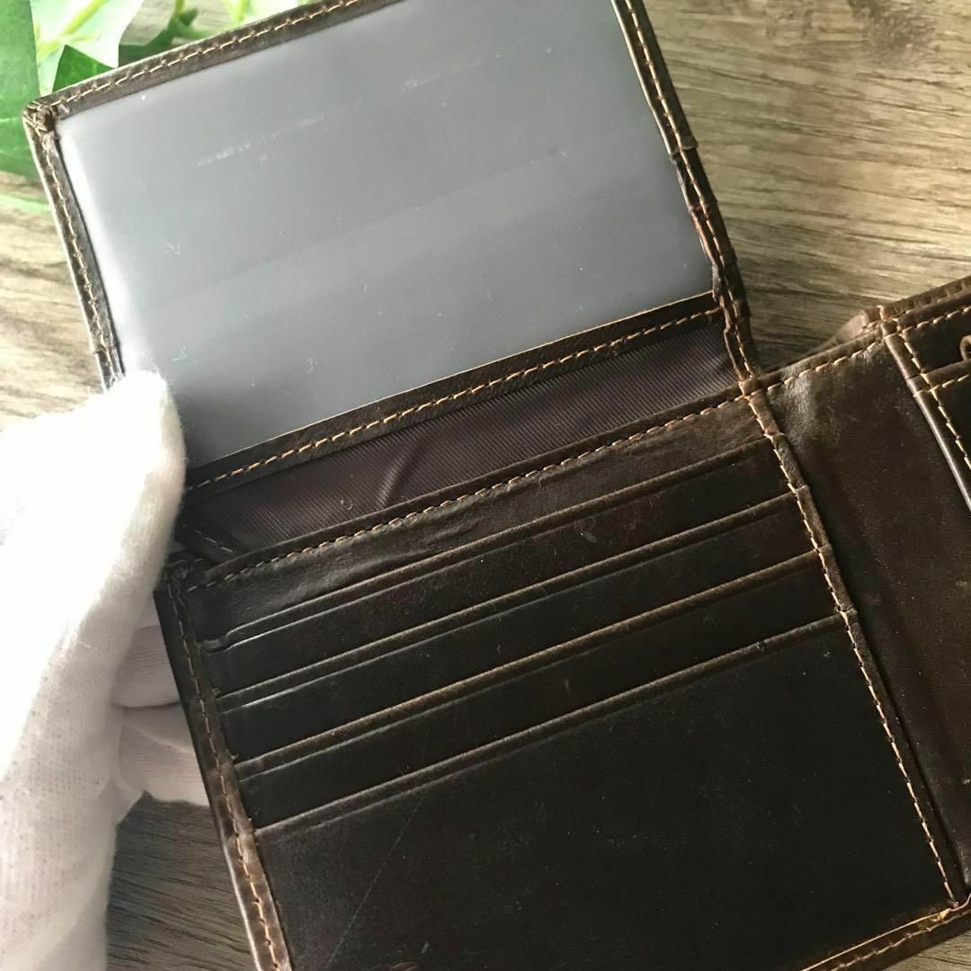 二つ折り財布 新品未使用　メンズ 本革 牛革 薄い カードケース 薄型レザーC7 メンズのファッション小物(折り財布)の商品写真
