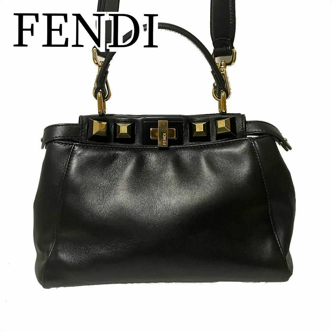即日匿名配送】FENDI ミニピーカブー 2wayハンドバッグ ショルダー 即日匿名配送】FENDI ミニピーカブー 2wayハンドバッグ ショルダー