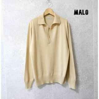 マーロ(malo)の美品 Malo カシミヤ100％ スキッパー 長袖 ニット セーター(ニット/セーター)
