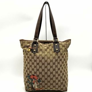 グッチ(Gucci)のグッチ トートバッグ キノコモチーフ チャーム付き ベージュ GGキャンバス 163695 GUCCI【中古】(トートバッグ)