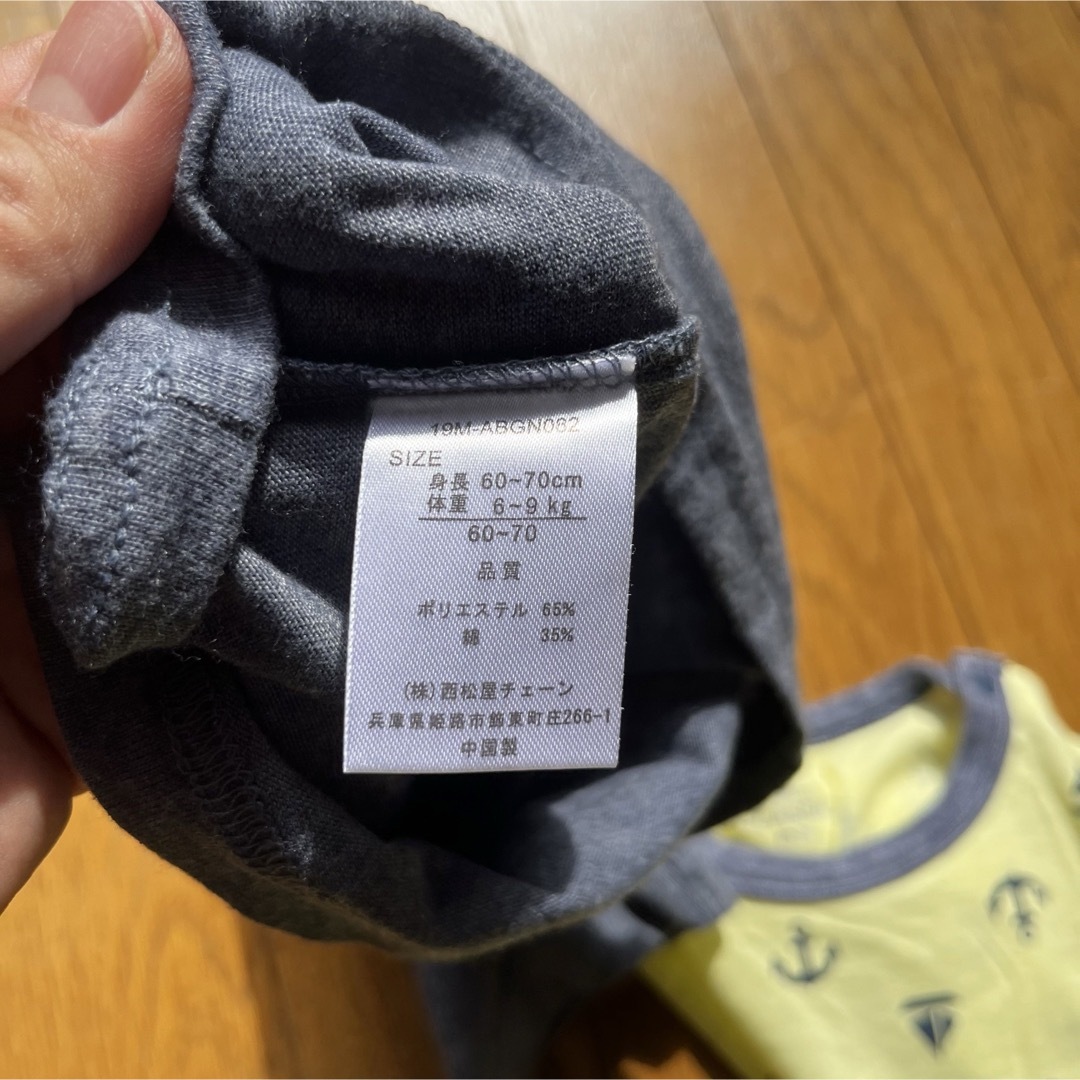 baiya スニーカー　マリン　Tシャツ　トップス　ベビー　60 半袖 黄色70 キッズ/ベビー/マタニティのベビー服(~85cm)(Ｔシャツ)の商品写真