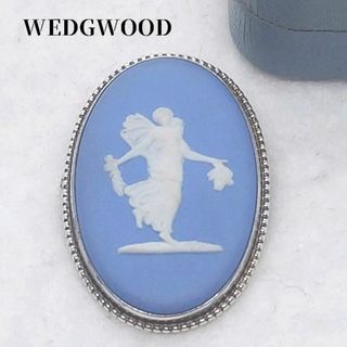 ウェッジウッド(WEDGWOOD)のケース付き　ウェッジウッド　ジャスパー　 カメオブローチ　陶磁ブローチ(ブローチ/コサージュ)