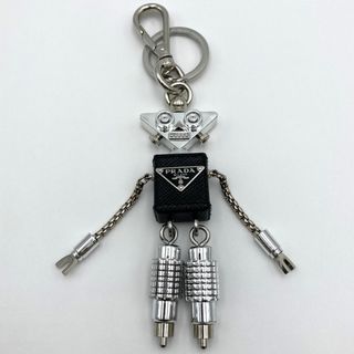 PRADA - プラダ キーホルダー キーリング チャーム ロボット ブラック シルバーカラー PRADA【中古】