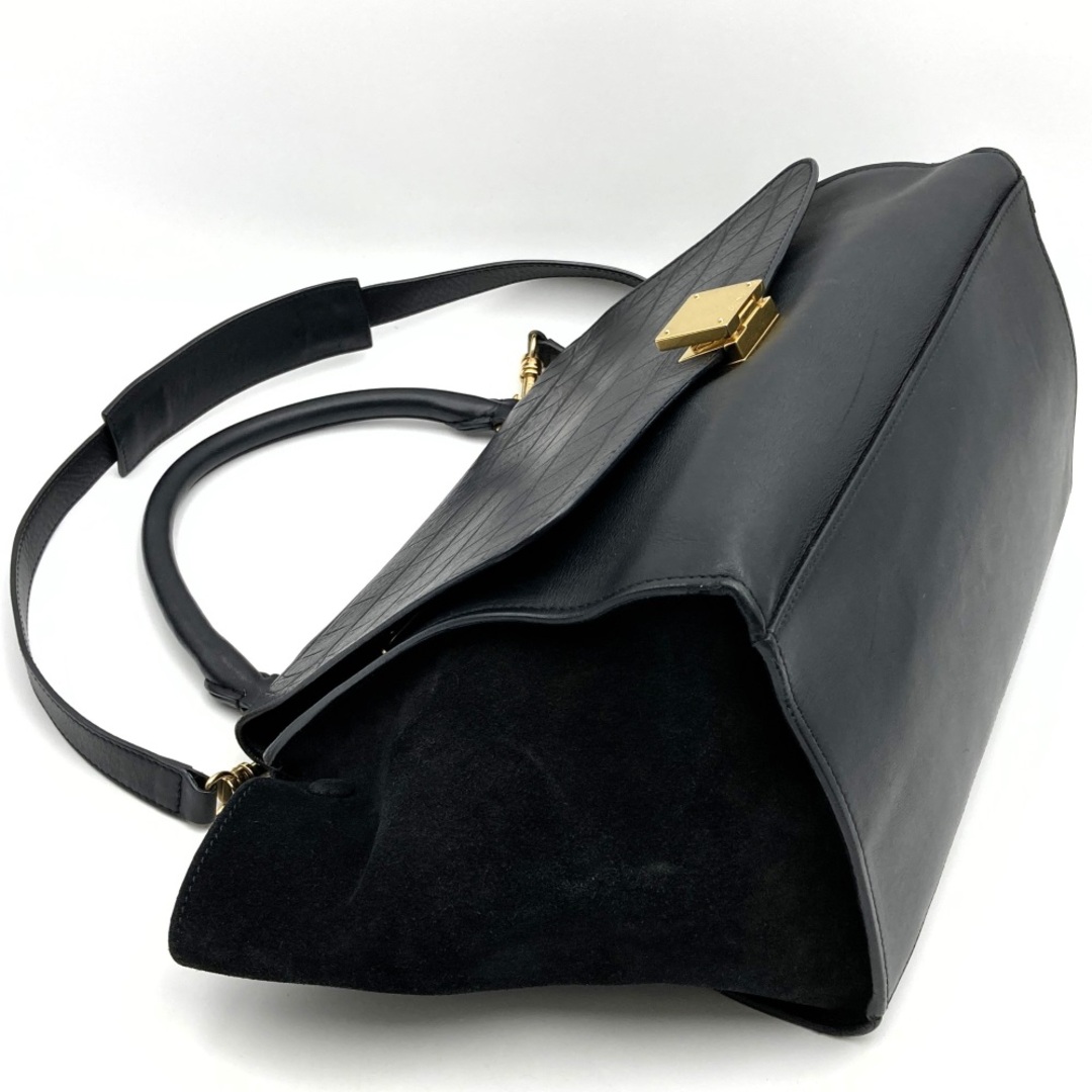 celine(セリーヌ)のセリーヌ トラペーズ ハンドバッグ ショルダーバッグ 2way ブラック レザー レディース CELINE【中古】 レディースのバッグ(ハンドバッグ)の商品写真