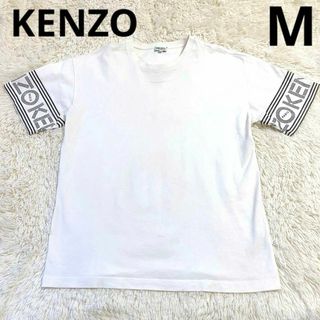 ケンゾー(KENZO)の【爽やか】KENZO Paris　Tシャツ　M 袖ロゴ　白　ホワイト　K刺繍(Tシャツ/カットソー(半袖/袖なし))