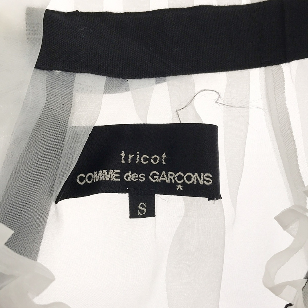 COMME des GARCONS(コムデギャルソン)のtricot COMME des GARCONS トリココムデギャルソン 18AW ノルディック刺繍シースルーリボンブラウス TB-B002 ホワイト S レディースのワンピース(ひざ丈ワンピース)の商品写真