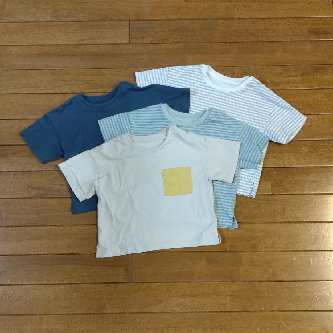 UNIQLO(ユニクロ)のエアリズムTシャツ4枚セット　80センチ　美品 キッズ/ベビー/マタニティのベビー服(~85cm)(Ｔシャツ)の商品写真