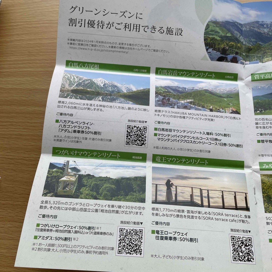 日本駐車場開発　株主優待券　アクティビティ割引券 チケットの施設利用券(スキー場)の商品写真
