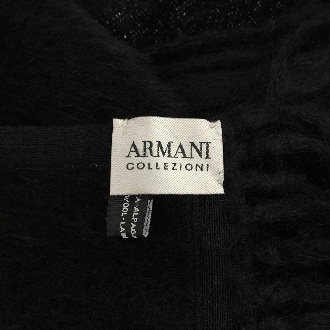 ARMANI COLLEZIONI(アルマーニ コレツィオーニ)のARMANI COLLEZIONI アルマーニ コレッツィオーニ アルパカウールフリンジマフラー ブラック メンズのファッション小物(マフラー)の商品写真