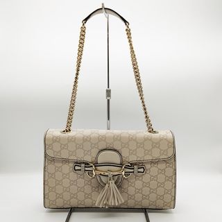 グッチ(Gucci)のグッチ グッチシマ チェーンショルダーバッグ ホースビット タッセル アイボリーホワイト レザー 295402 GUCCI【中古】(ショルダーバッグ)