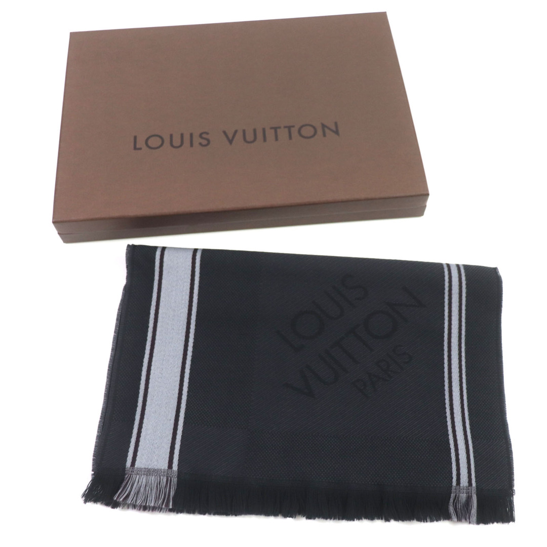 LOUIS VUITTON(ルイヴィトン)の未使用品▼LOUIS VUITTON ルイヴィトン M72685 エシャルプ・メサジェ ウール マフラー ブラック 箱付き イタリア製 メンズ メンズのファッション小物(マフラー)の商品写真