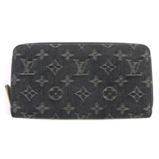 ルイヴィトン(LOUIS VUITTON)の極美品▼LOUIS VUITTON ルイヴィトン M95614 モノグラム デニム ジッピー ウォレット ノワール 長財布 ゴールド金具 箱・保存袋付き スペイン製 メンズ(長財布)