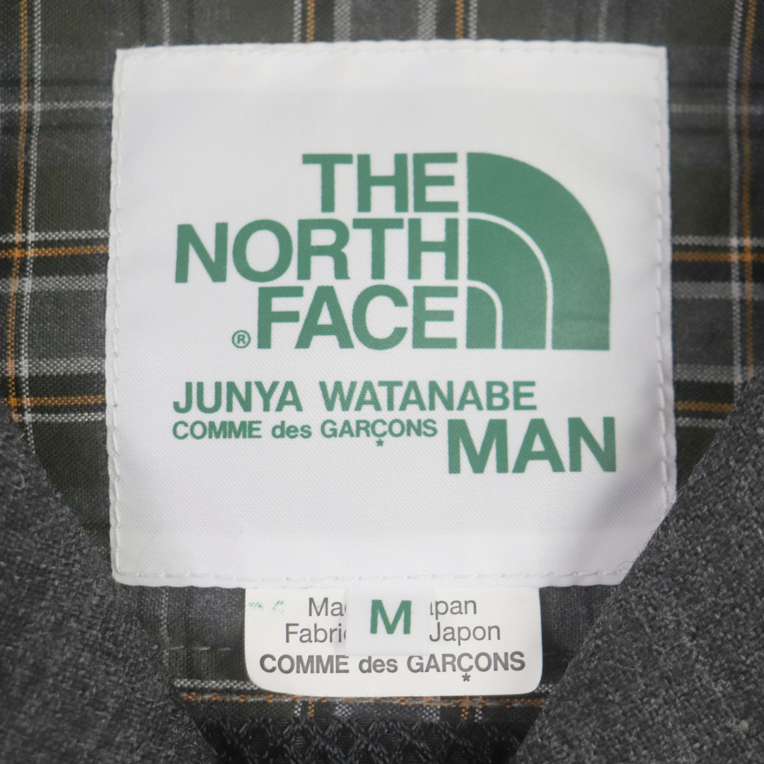 COMME des GARCONS(コムデギャルソン)の極美品▼COMME des GARCONS コムデギャルソン THE NORTH FACE ノースフェイス WT-B101 コットン 再構築 DAFFLE BAGリメイク チェック柄 長袖 ダッフルシャツ グレー イエロー M 日本製 正規品 メンズ メンズのトップス(シャツ)の商品写真