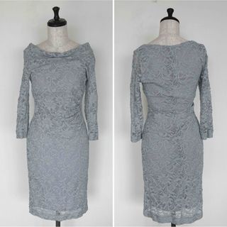 ローラアシュレイ(LAURA ASHLEY)のLAURA ASHLEY 総レース ワンピース 美シルエット ストレッチ S(ロングワンピース/マキシワンピース)