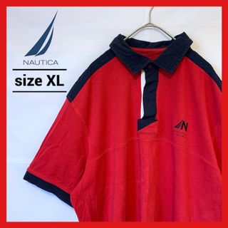 ノーティカ(NAUTICA)の90s 古着 ノーティカ 半袖ポロシャツ 刺繍ロゴ ゆるダボ XL (ポロシャツ)