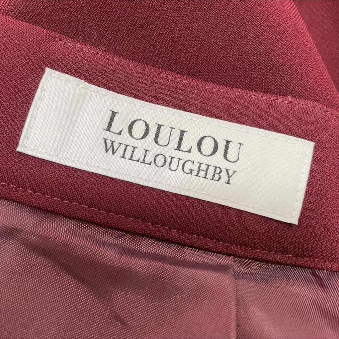 LOULOU WILLOUGHBY(ルルウィルビー)の【新品タグ付】LOULOU WILLOUGHBYダブルクロススカート　ボルドー レディースのスカート(ロングスカート)の商品写真