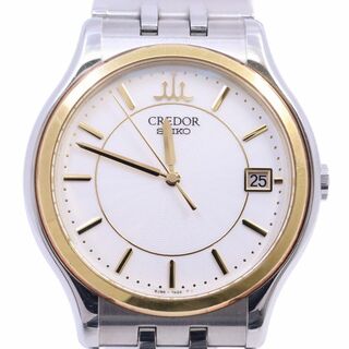 セイコー(SEIKO)のSEIKO セイコー クレドール シグノ 18KT/SSコンビ クォーツ メンズ 腕時計 白文字盤 純正SSベルト GCAZ010 / 8J86-7A00(腕時計(アナログ))