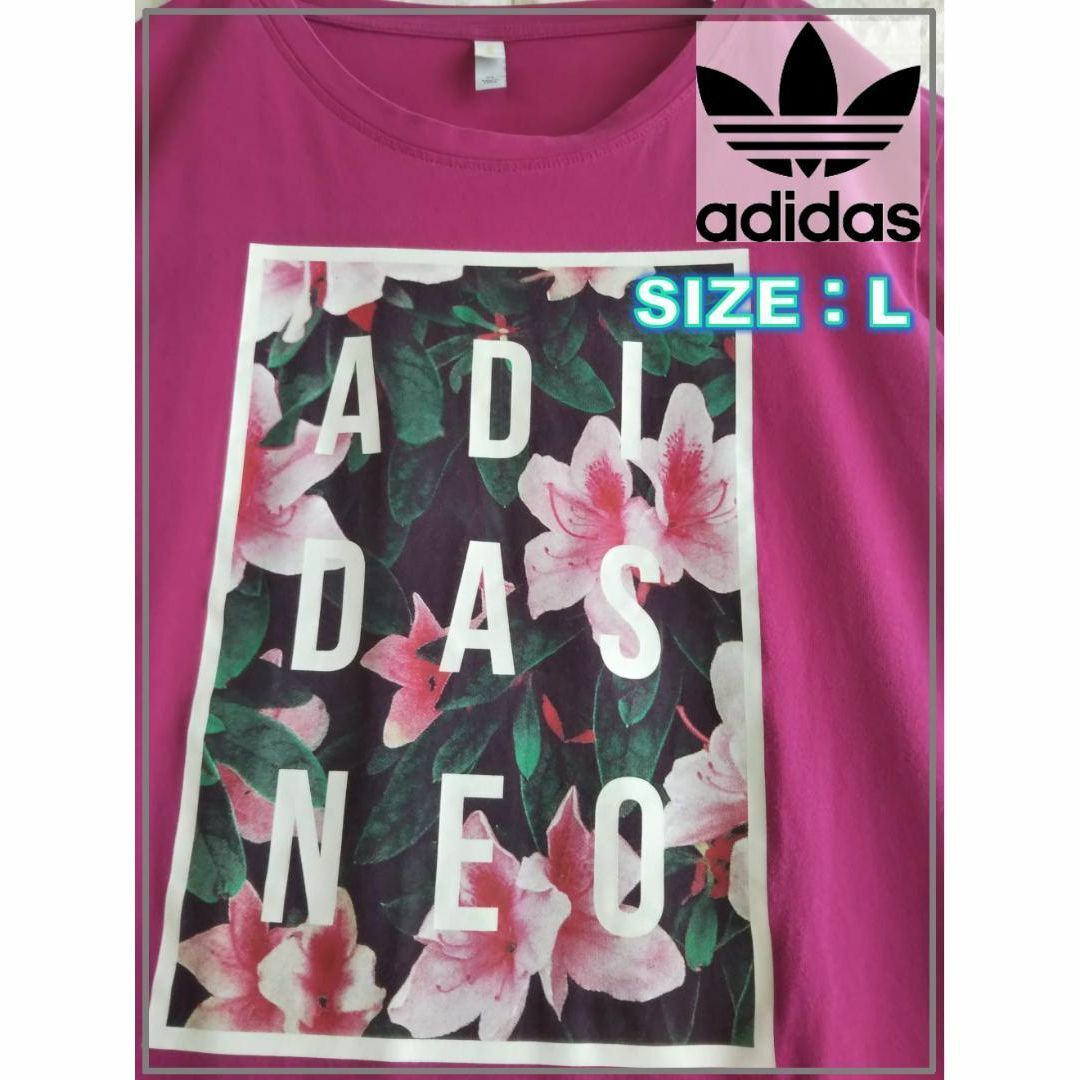 adidas(アディダス)のadidas neo アディダス ビッグデザイン Tシャツ　L 3619 レディースのトップス(Tシャツ(半袖/袖なし))の商品写真