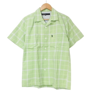 パラノイド(PARANOID)のパラノイド シャツ 半袖 オープンカラー チェック S 緑 IBO51(シャツ)