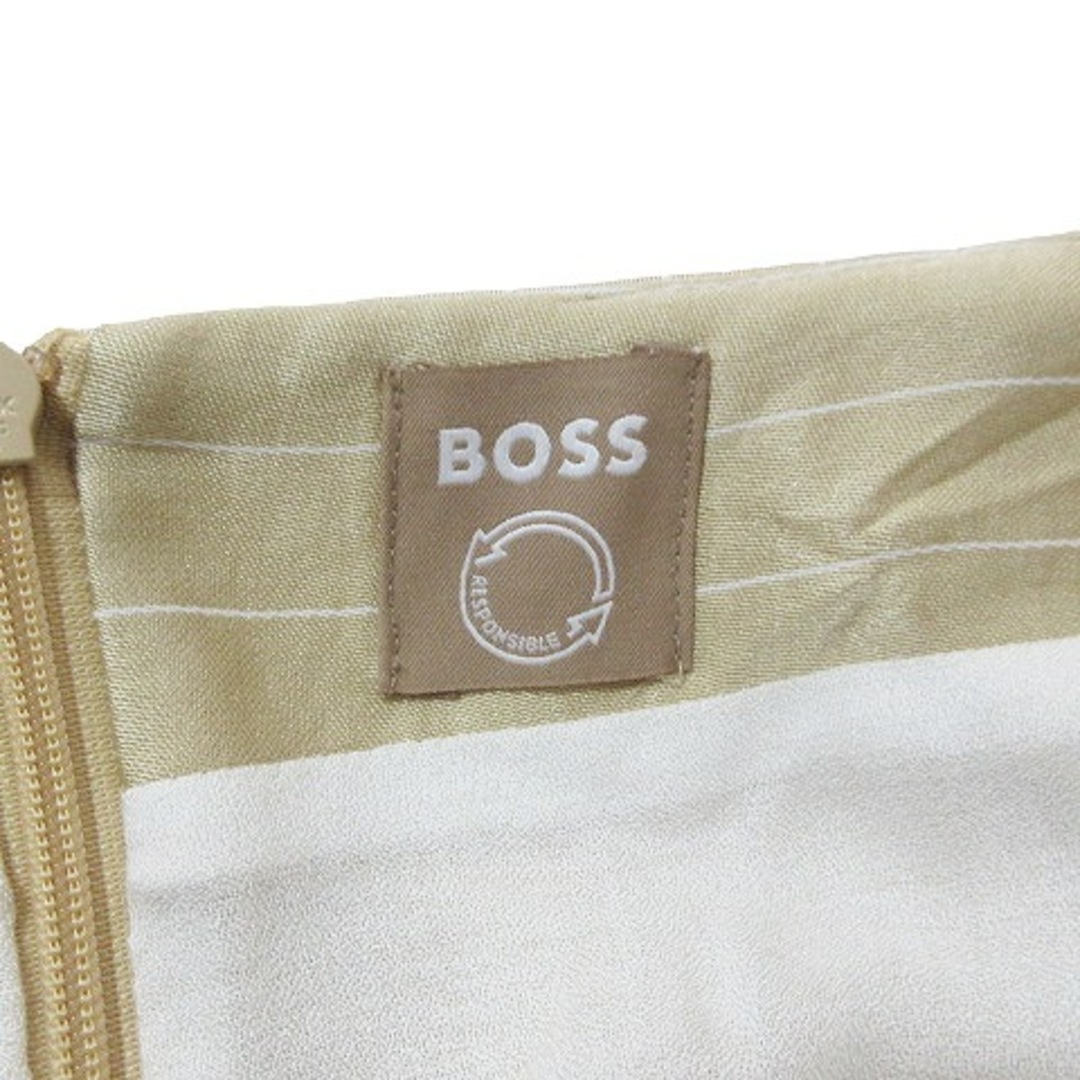 HUGO BOSS(ヒューゴボス)のヒューゴボス BOSS ひざ丈 スカート ラップ風 フレア ゴールド IBO51 レディースのスカート(ひざ丈スカート)の商品写真