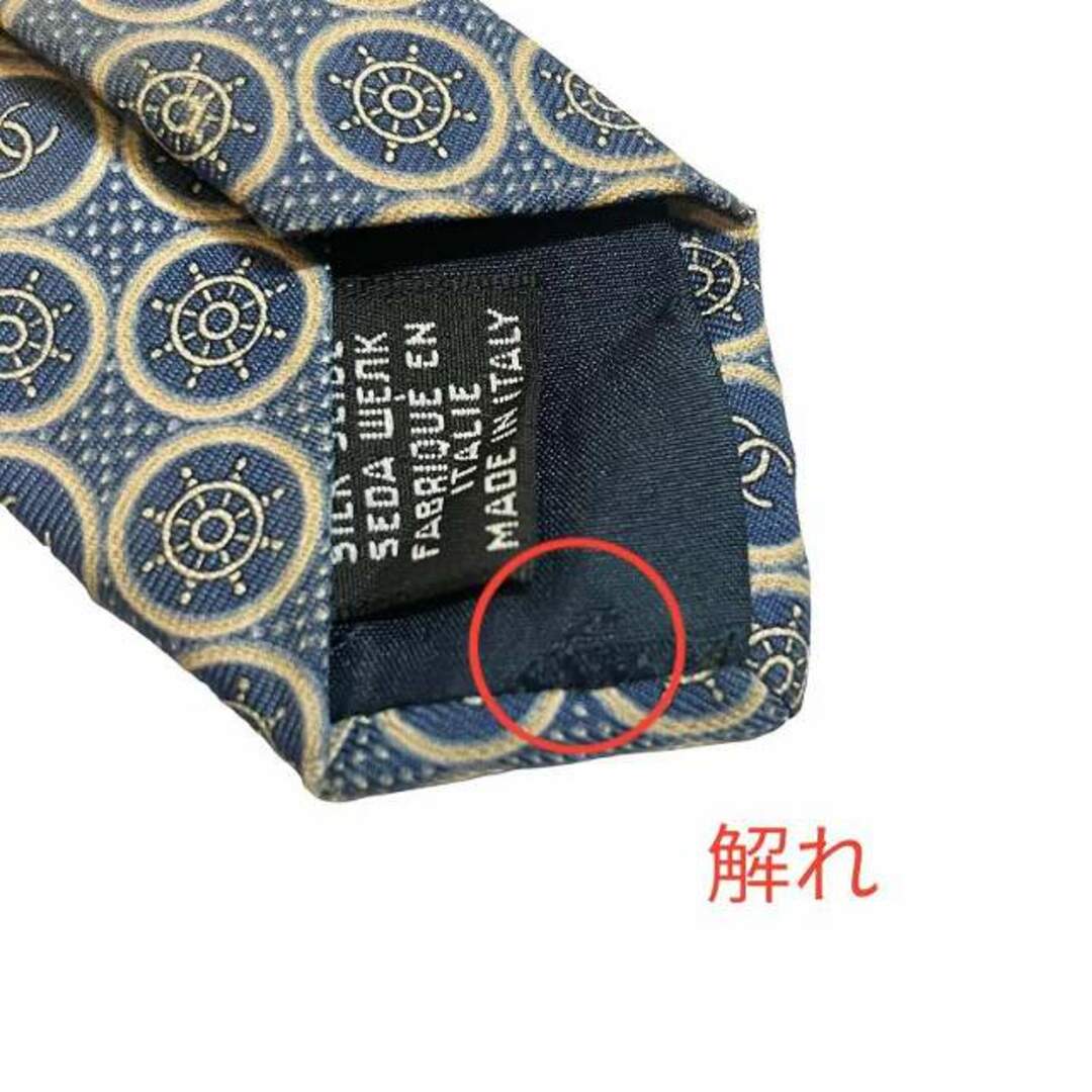 CHANEL(シャネル)のシャネル ネクタイ レギュラータイ 総柄 シルク イタリア製 青 IBO49 メンズのファッション小物(ネクタイ)の商品写真