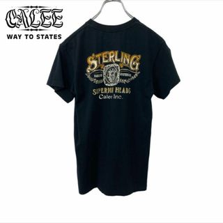 キャリー(CALEE)の□ CALEE バックプリント ポケットTee ブラック S 人気 完売商品(Tシャツ/カットソー(半袖/袖なし))