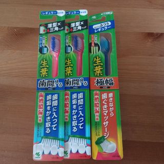 コバヤシセイヤク(小林製薬)の生葉 歯槽膿漏対策 歯ブラシ3本セット レギュラーふつう(歯ブラシ/デンタルフロス)