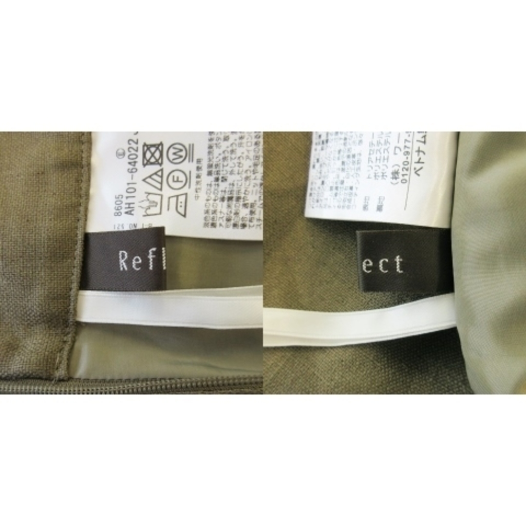 ReFLEcT(リフレクト)のリフレクト パンツ ガウチョ ワイド タック ネップ リネンライク 7 カーキ レディースのパンツ(その他)の商品写真