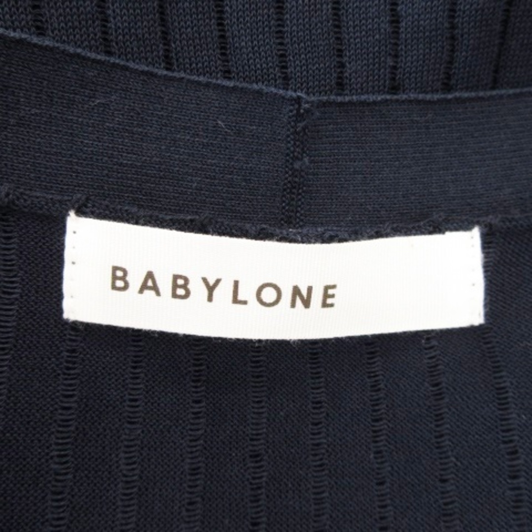 BABYLONE(バビロン)のバビロン カーディガン ニット Vネック 長袖 ロング丈 シアー リブ 38 紺 レディースのトップス(カーディガン)の商品写真